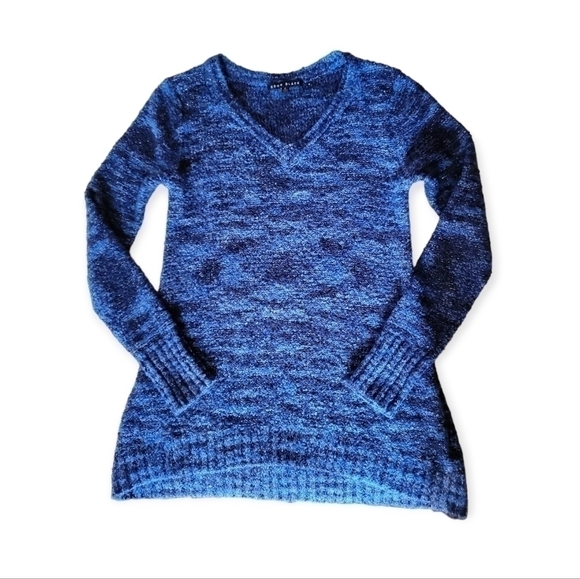 Come Black Sweaters - Como Black Blue Knit Sweater